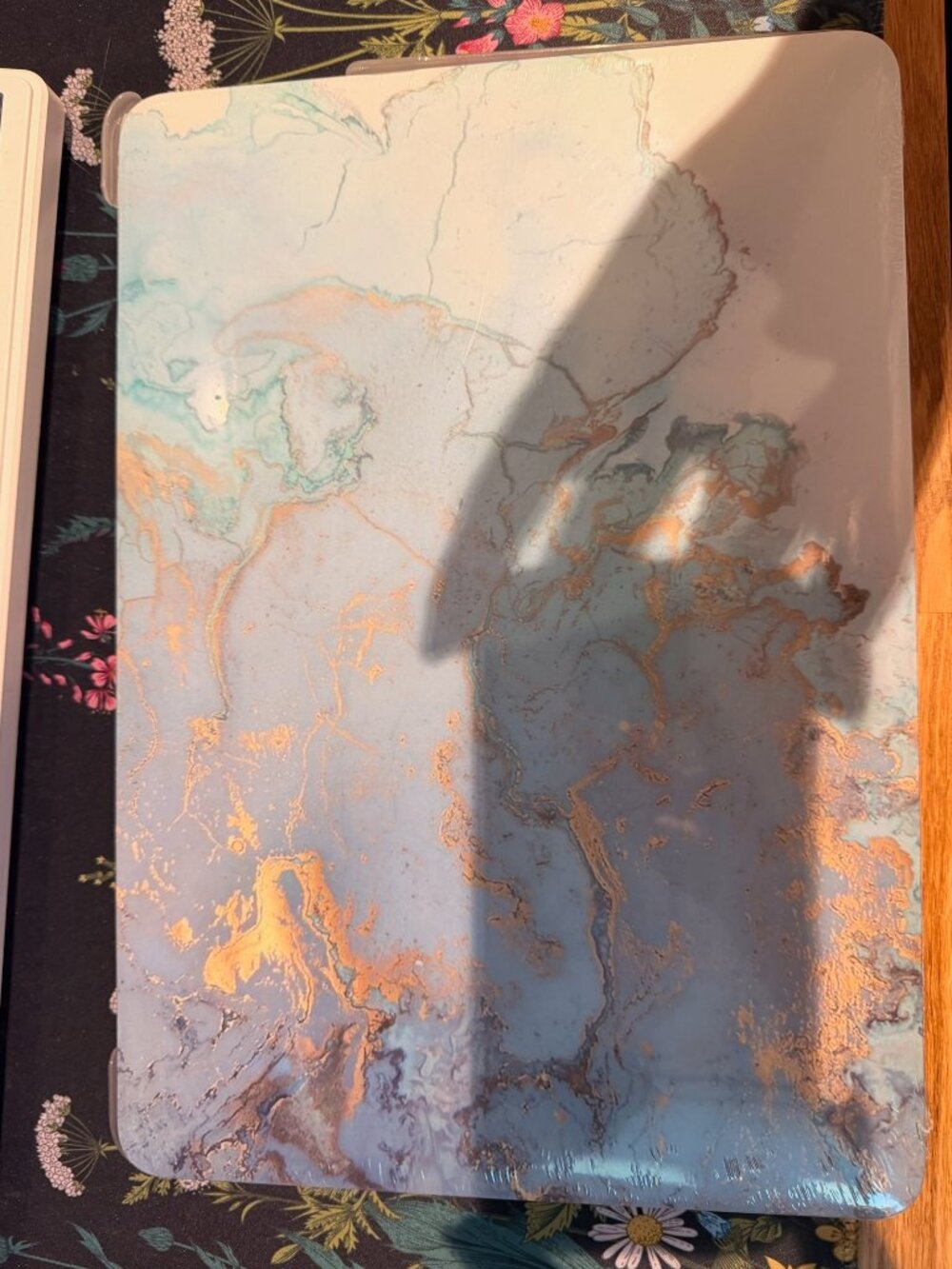 Hard Shell Cover for 15" MacBook Pro Blue Teal Gold Marble Print